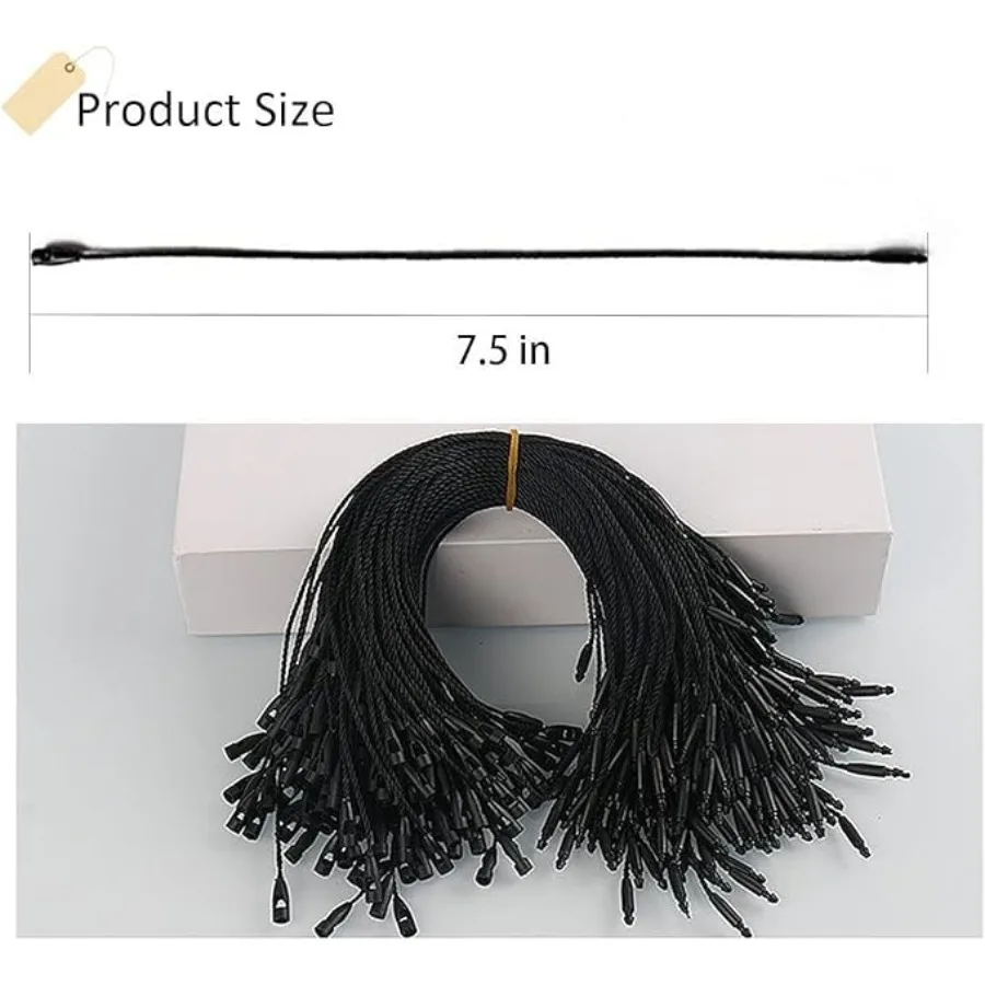 1000Pcs 7.5-inch Hang Tag Nylon String, Easy and Fast to Attach, Nylon Snap Lock Pin Loop Fastener Hook Ties for Clothes Tags,