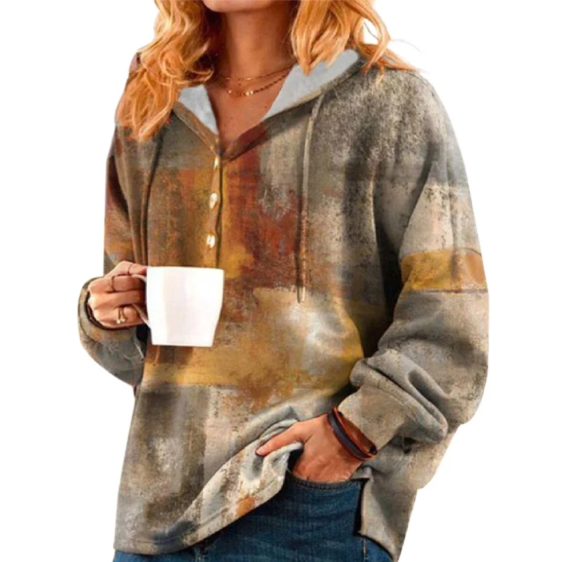 Oversize Vintage Women's Pullover Sweatshirt Long Sleeve Top Street Tees Hooded Print T-Shirt Fall Oversized Loose Clothing 4XL