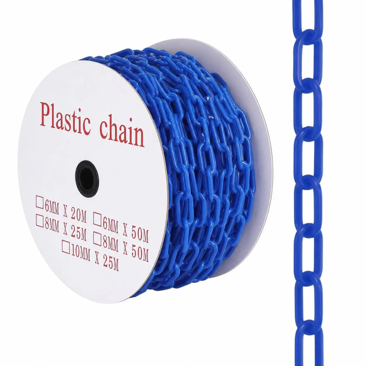 240FT Plastic Chain Links High Visibility Safety Barrier With 50 S Hooks UV Resistant Rustproof Easy Install Crowd Control For Parking Driveways Queue Lines Construction
