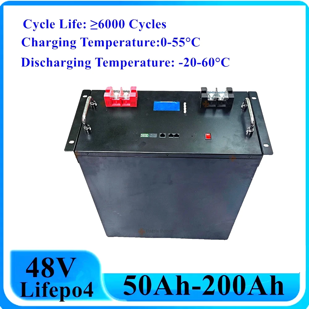 

48V 50Ah 100AH 120Ah 150Ah 200Ah Lifepo4 Lithium Battery Bluetooth BMS For Solar System Hybrid Inverter 2000W 5000W 10KW