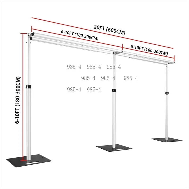 Event Background Equipment Heavy Duty Metal Adjustable Pipe Drape Backdrop Stand Kit