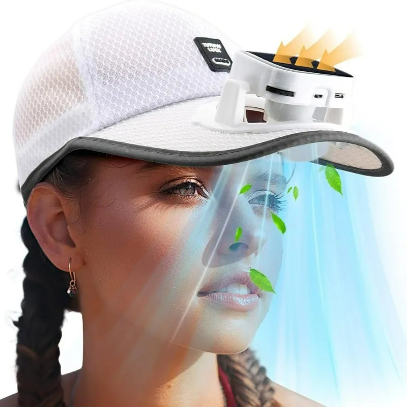 Summer Solar Rechargeable Fan Hat Breathable Cap Anti UV Baseball Cap for Hiking Fishing Outdoor Sports Father Day Gifts