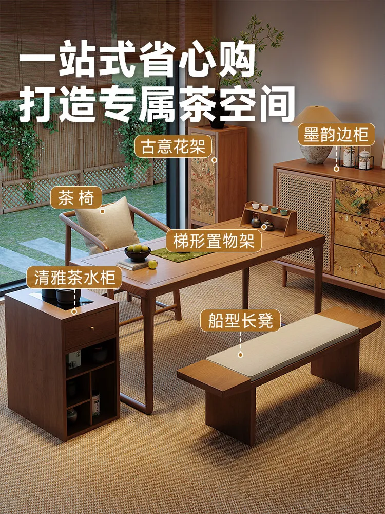 DSA solid wood tea table balcony small living room household small apartment exquisite tea table