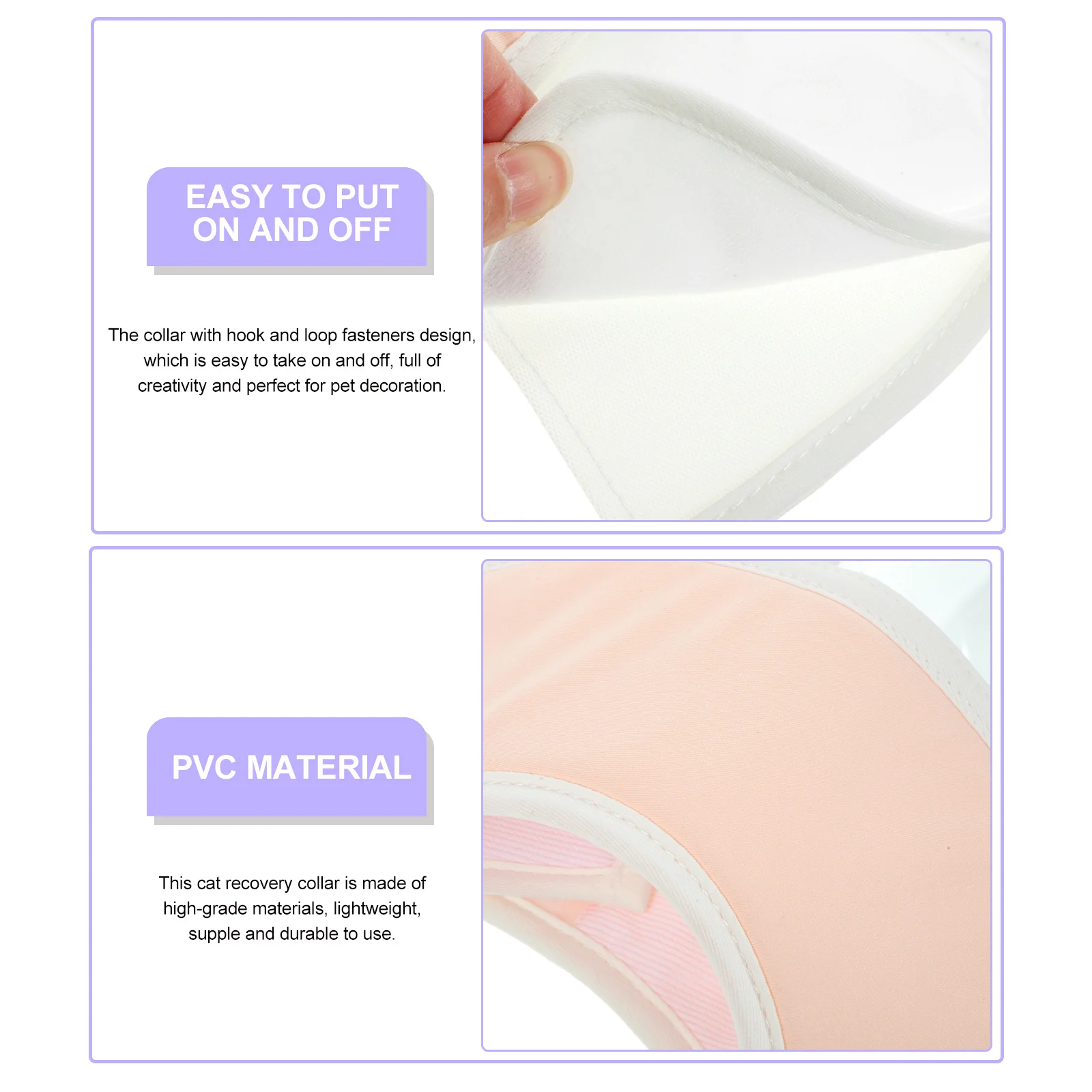 

Cat Recovery Collar Breathable Soft Cone High-Grade Material Anti-Licking Surgical Wound Protection Easy Wear Pet Supply