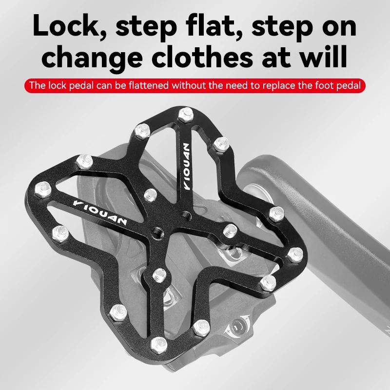 Bicycle Lock Tread Conversion Plate Universal Tread to Flat Tread Aluminum Alloy Mountain Bike Road Bike Riding Accessories