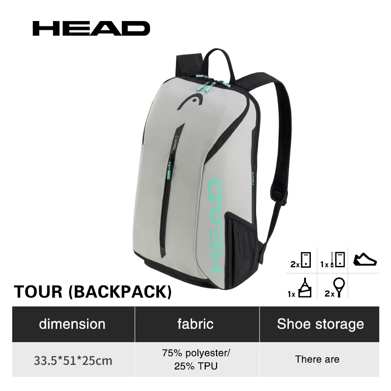 HEAD Tennis Bag Tour Team Series Backpack Multifunctional Sports Bag Large Capacity With Shoe Compartment  Rackets Bag