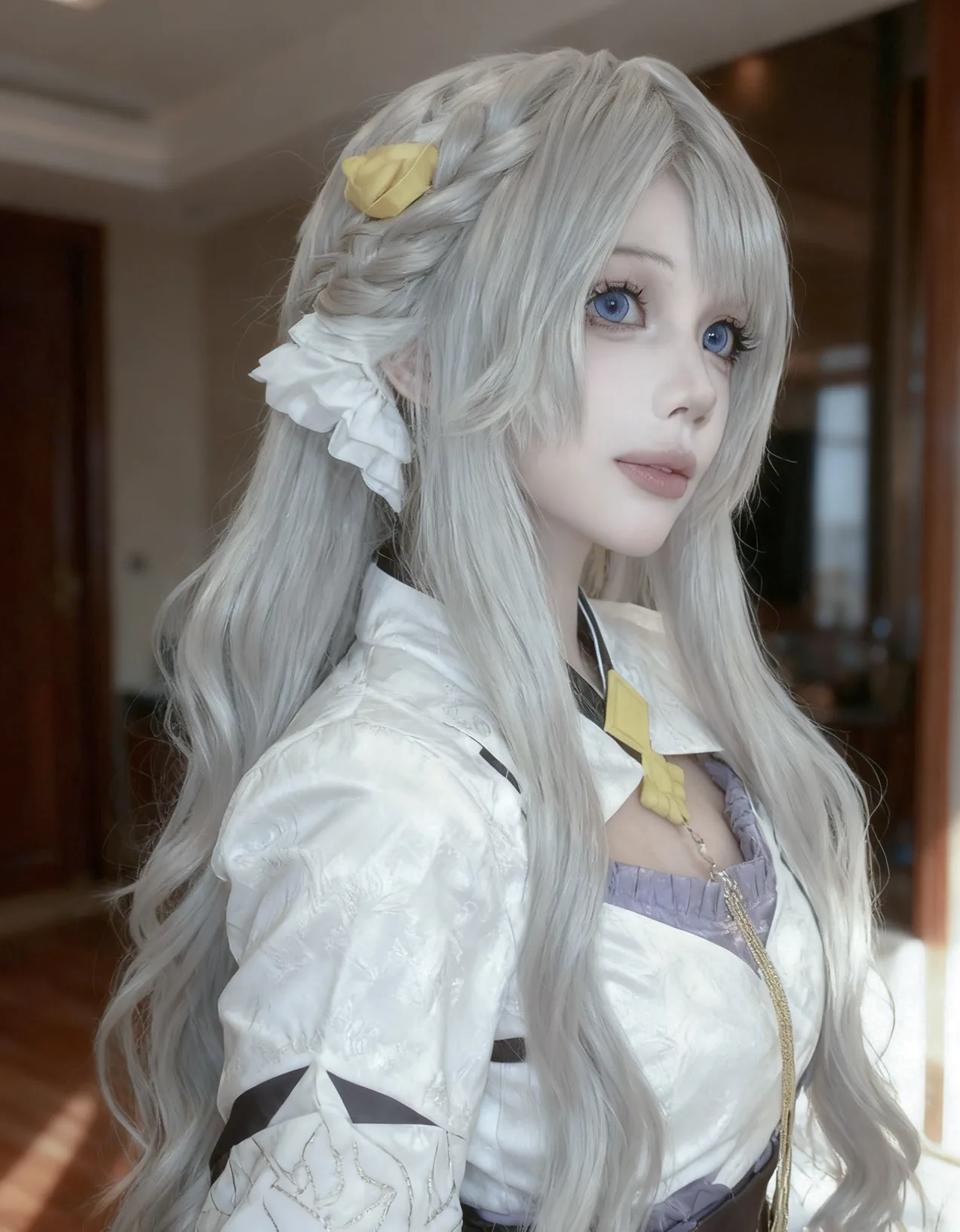 

GAME Glass Dream Bubble Floating City in the World Bellis perennis Cosplay Wig Synthetic Wig+Wig cap Party Halloween Wig