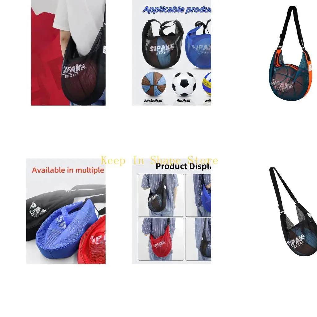 

U1JC Basketball Carrying Bag With Multiple Compartment Adjustable Shoulder Strap Waterproof Nylon Crossbody Bag For Training