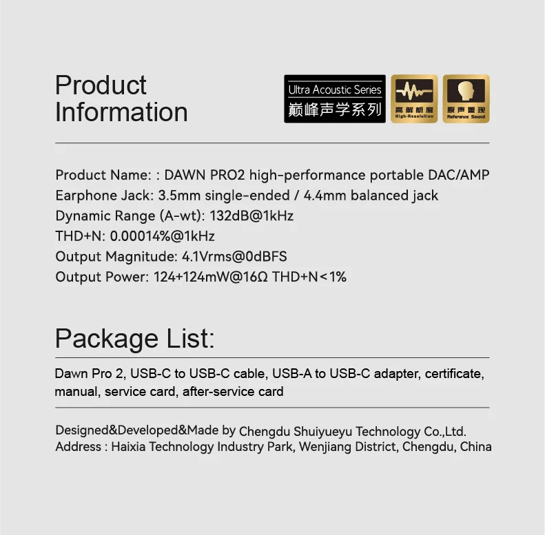 MOONDROP Dawn Pro 2 Tragbarer USB-DAC-Verstärker DUAL CS43198 DAC 32BIT/384KHz DSD256 Der Online-Interaktive DSP der 2. Generation – Detail 18