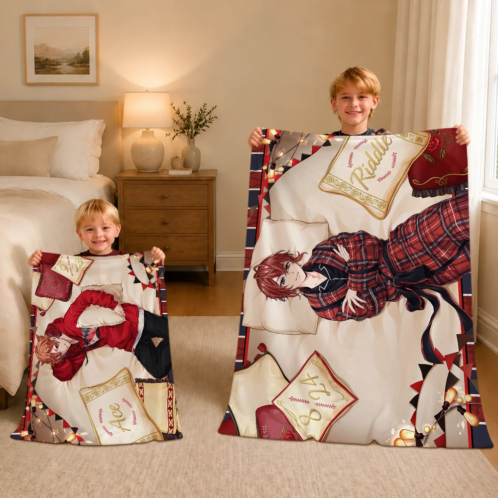 Card SSR T-Twisted Wonderland Ace Azul Cater Idia Warm Soft Plush Blanket Sofa Living Room Nap Home Bedroom Gift Flannel Hogar