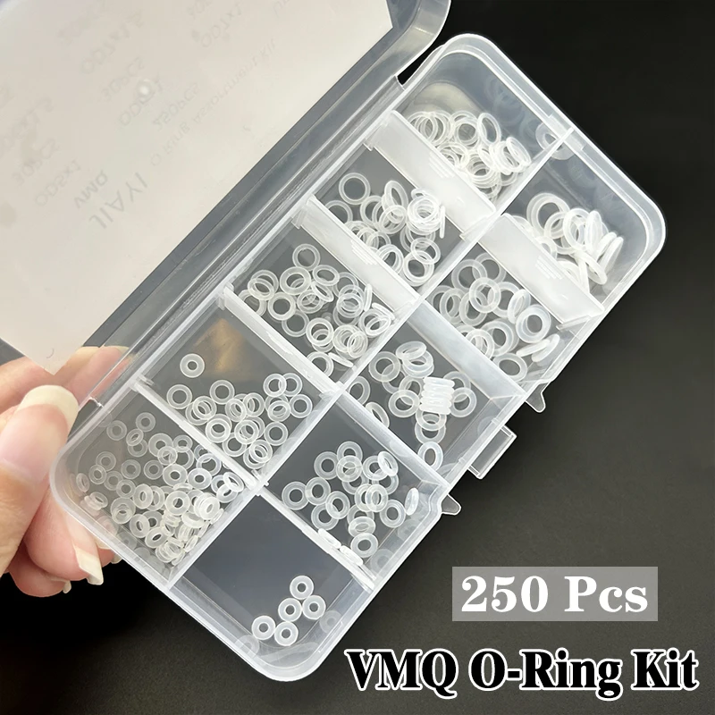 

CS 1/1.5mmO-ring silicone VMQ sealing ring OD 4~10mm high temperature resistant environmentally friendly waterproof 250Pcs/Box