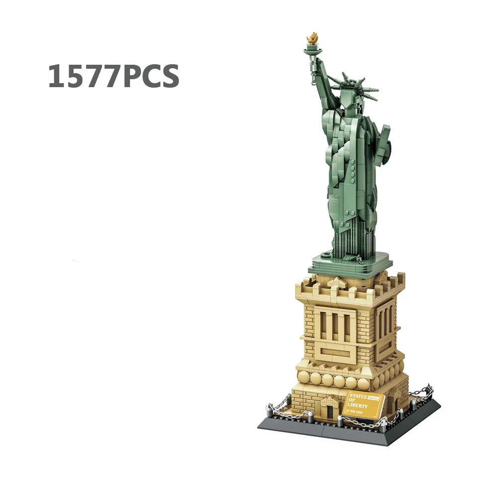 1577 Pieces Architecture Statue of Liberty Large Collection Building Set Model Gift for Kids and Adults Compatible 21042