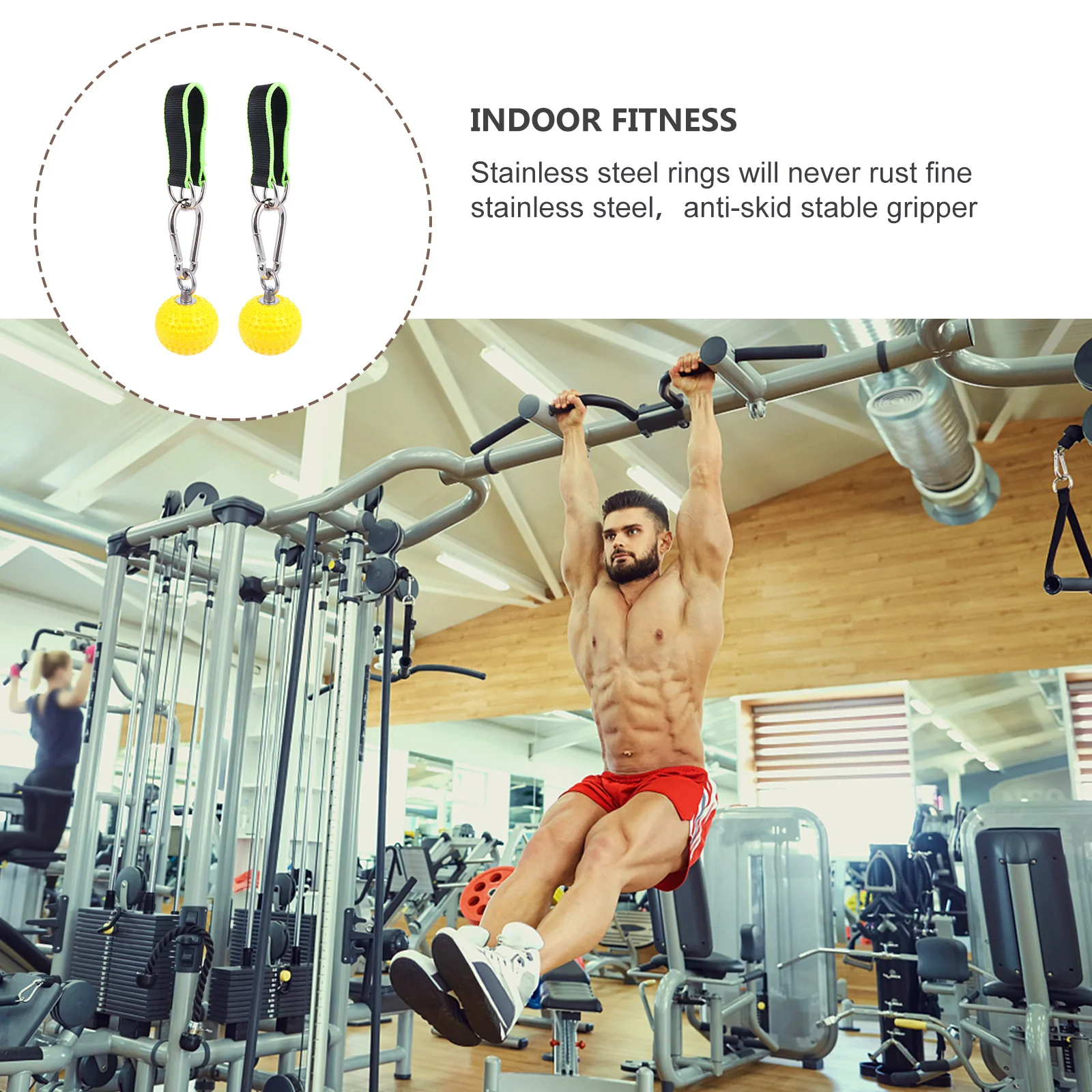 

1 Pair Grip Ball For Fitness Hand Grip Strength Exerciser Climbing Training Strap Finger Trainer Wrist Exercise Ball Gym Hanging