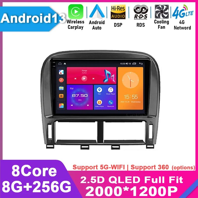 For Lexus LS430 XF30 LS 430 2000-2006 For Toyota Celsior XF30 2000-2006 Android 13 Car Radio Multimedia Video Player Navigation