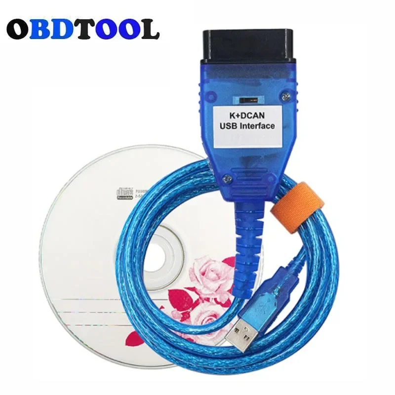 Blue Color with Switch K+CAN OBD2 Diagnostic Cable for BMW E60 E61 E81 E87 E90 E91 E92 E93 Ediabas K+DCAN Car Programming Tool