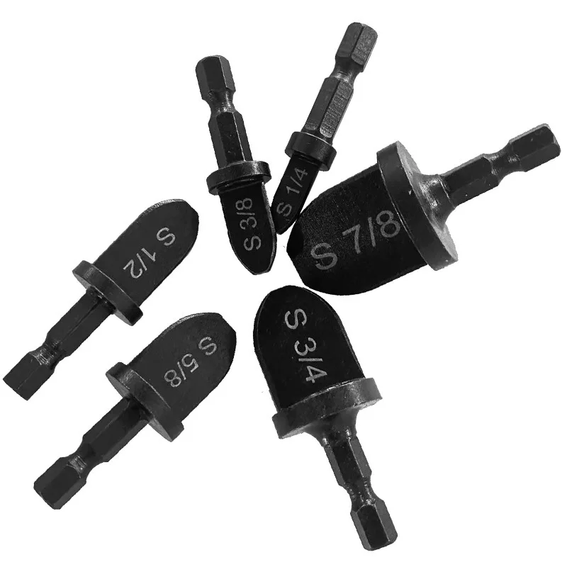 6pcs Hex Shank Electric Tube Expander, Black Imperial Copper Tube Flaring Tool Kit for Air Conditioning