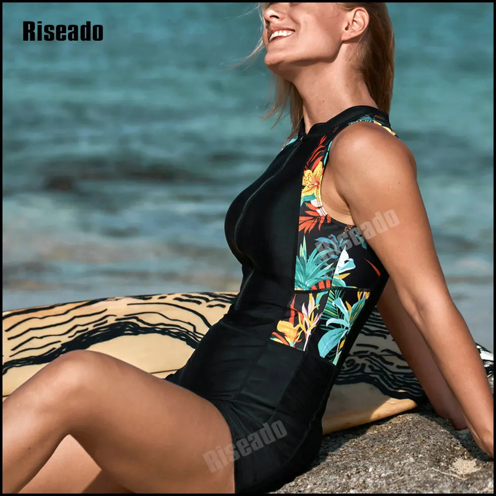 Rashguard Swimwear Women 2024 One Piece Swimsuits Sleeveless Beachwear Sport Surfing Swimming Suits for Women