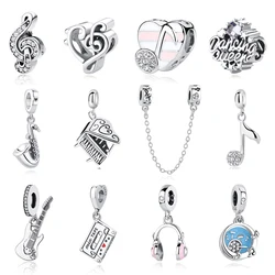 Originale 925 Sterling Silver Charm Bead Love Music Note Piano Ciondolo Charms Fit Pan Bracciali Collane Donne Gioielli Fai Da Te