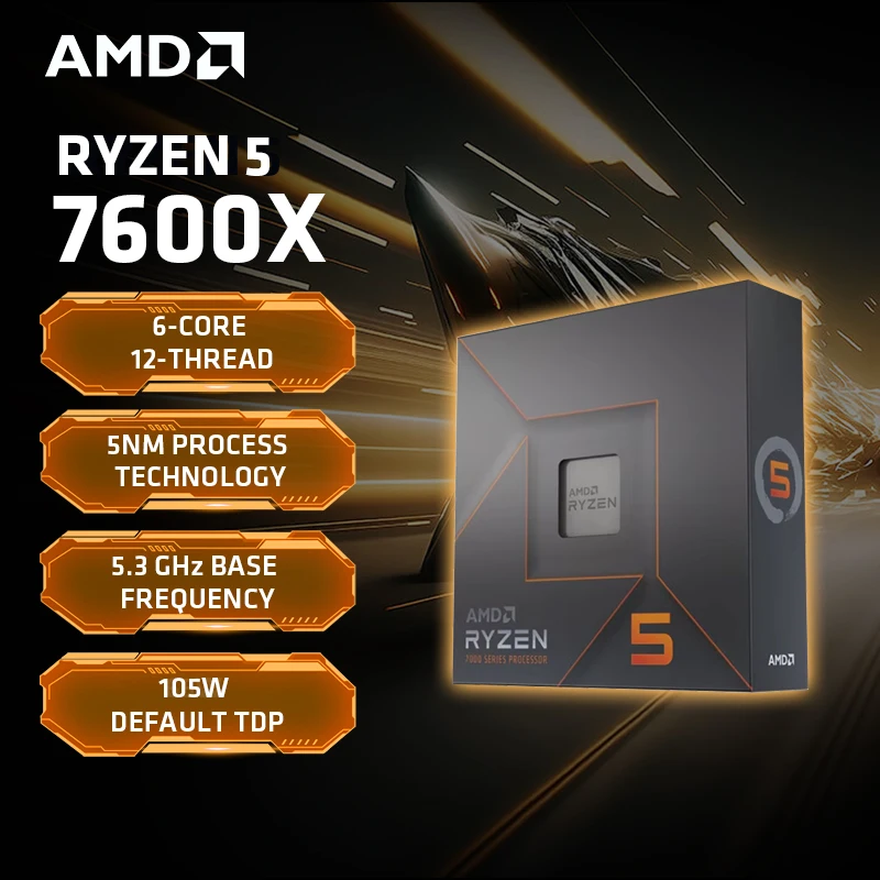 

AMD Ryzen 5 7600X в штучной упаковке, 4,7 ГГц, 6 ядер, 12 потоков, процессор PCIE 5,0, 105 Вт, 5 нм, L3 = 32 м, 100-000000593 AM5, игровой процессор