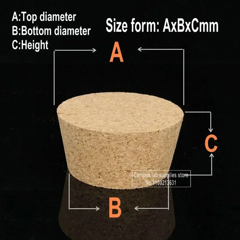 50pcs/lot ( Top-Diameter13mm-39mm) Wooden Corks Stopper, Lab Test Tube Cork