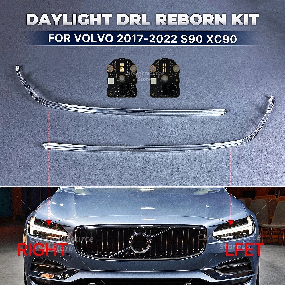 

For Volvo XC90 S90 V90 2017-2022 LED Headlight DRL Light Guide Plate DRL Chips Board Daytime Running Light Tubes Bar