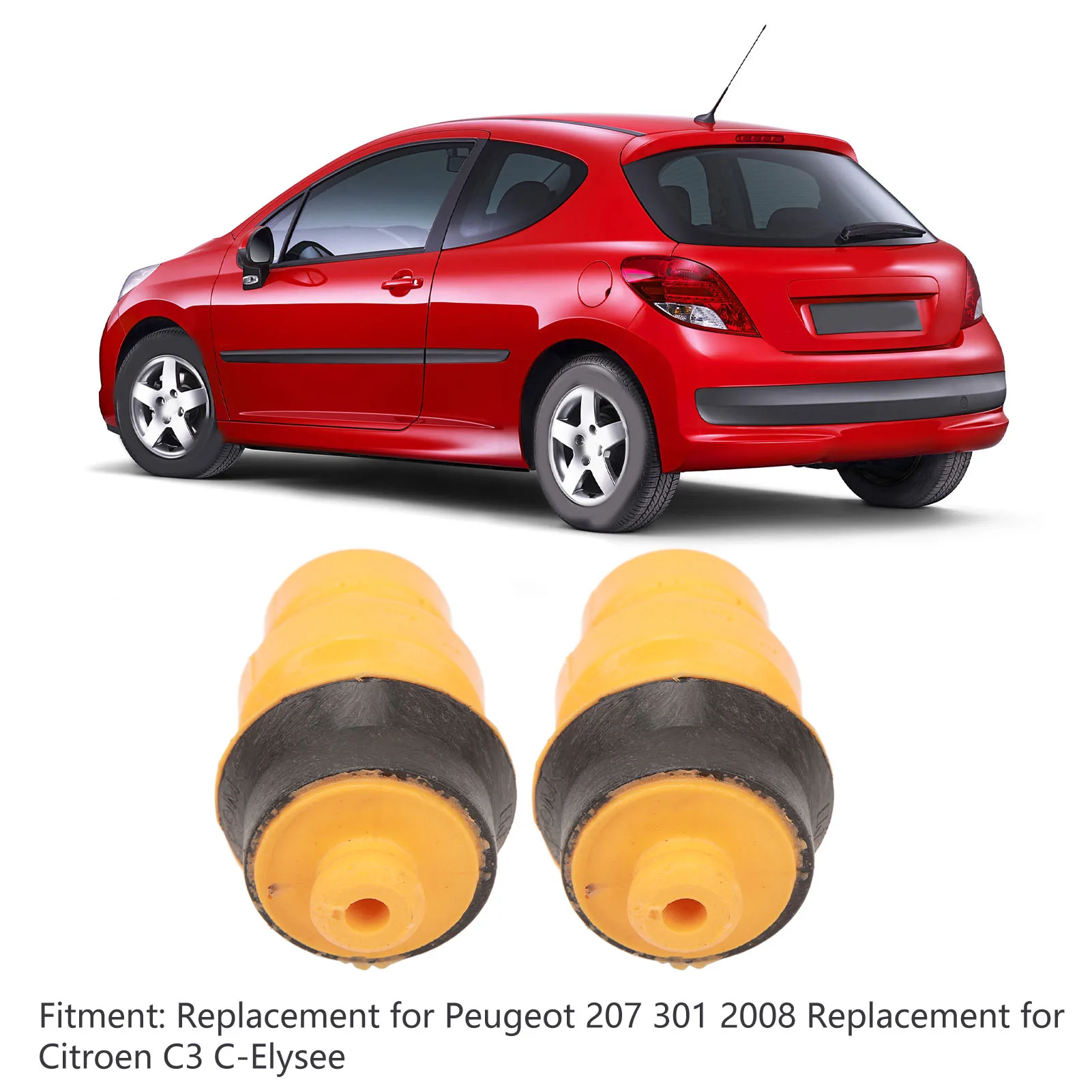 2Pcs Rear Axle Shock Absorber Mount 516680 Bump Stop Buffer Block for Peugeot 207 301 2008 Citroen C3 Reduce Vibration Noise