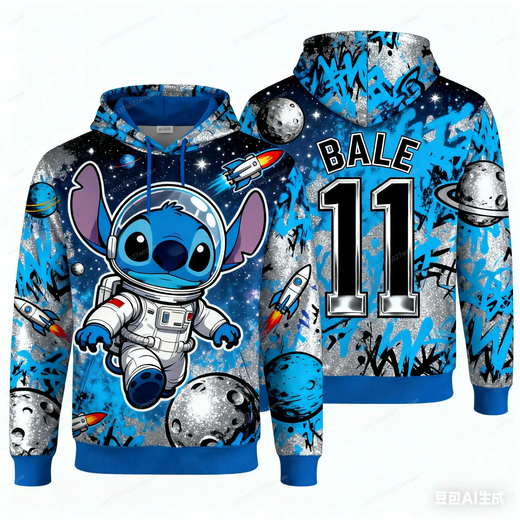 سترة جيرسي بغطاء للرأس بطباعة ثلاثية الأبعاد من AI-Creative Stitch: أنيقة ومريحة رياضية كاجوال كلاسيكية، ضرب عالمي لطيف وأجنبي، جاهز للجنسين للبالغين والأطفال #2