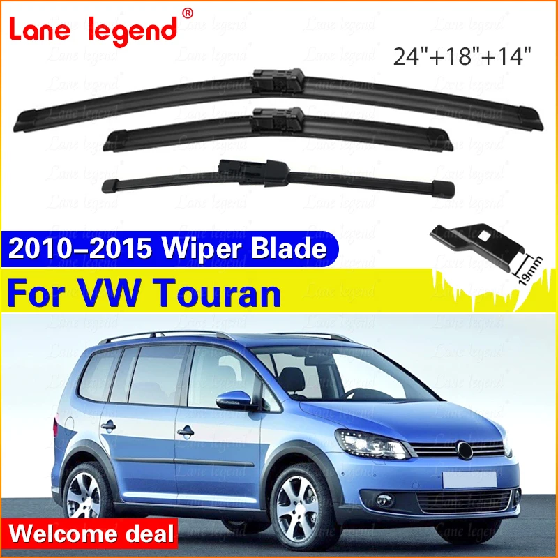 Car Wiper Front & Rear Wiper Blades Set For VW Touran 2010 - 2015 2014 2013 Windshield Windscreen Window Brushes 24