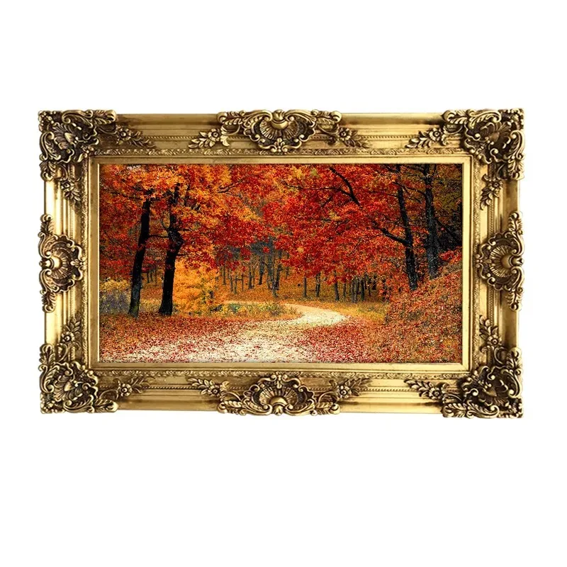 

Red mural bedroom living room decoration painting forest forest forest full of golden avenue hanging painting