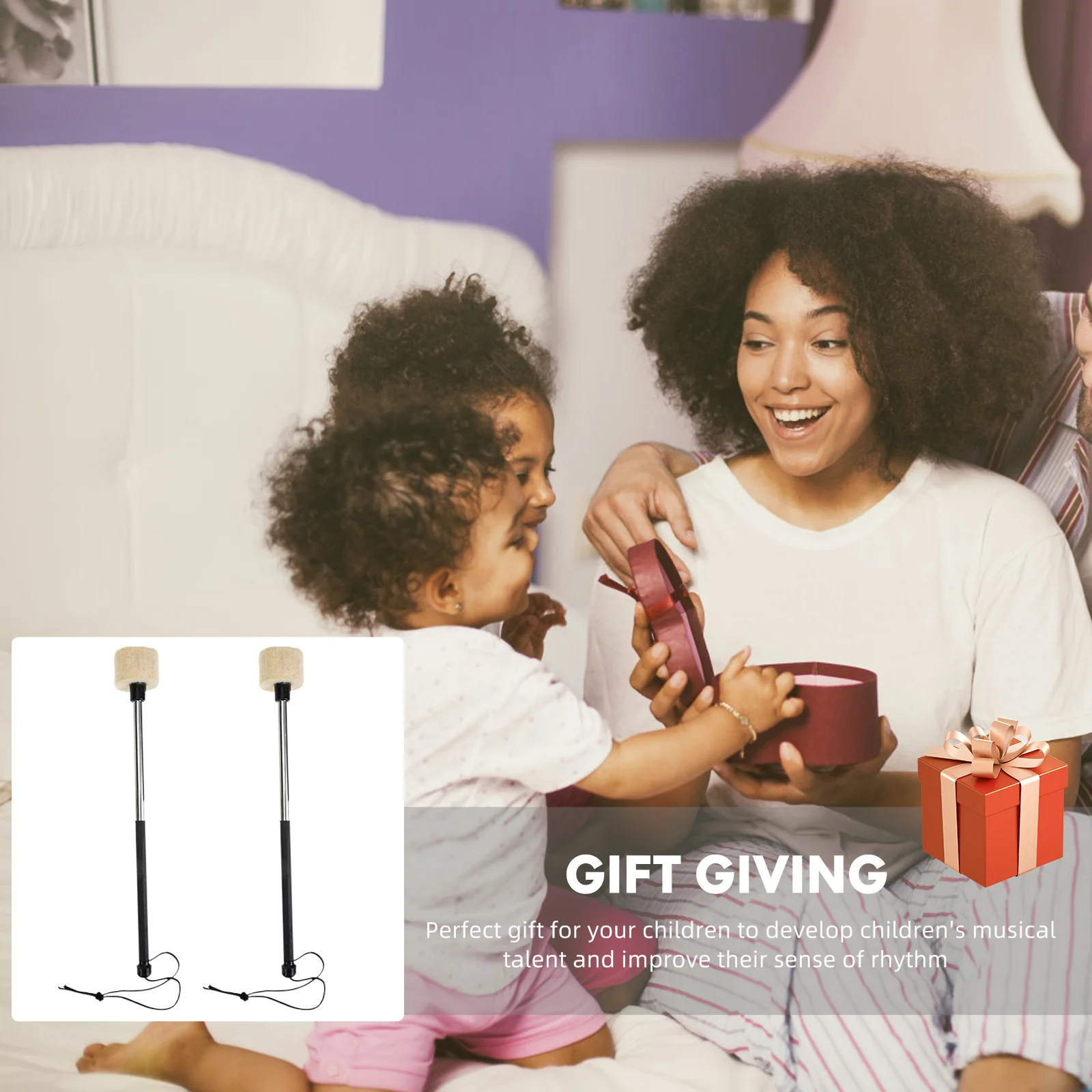 

1Pair Durable Stainless Steel Drumstick Non-Skid Handle Lightweight Percussion Drum Tool Essential for Beginners Teens School