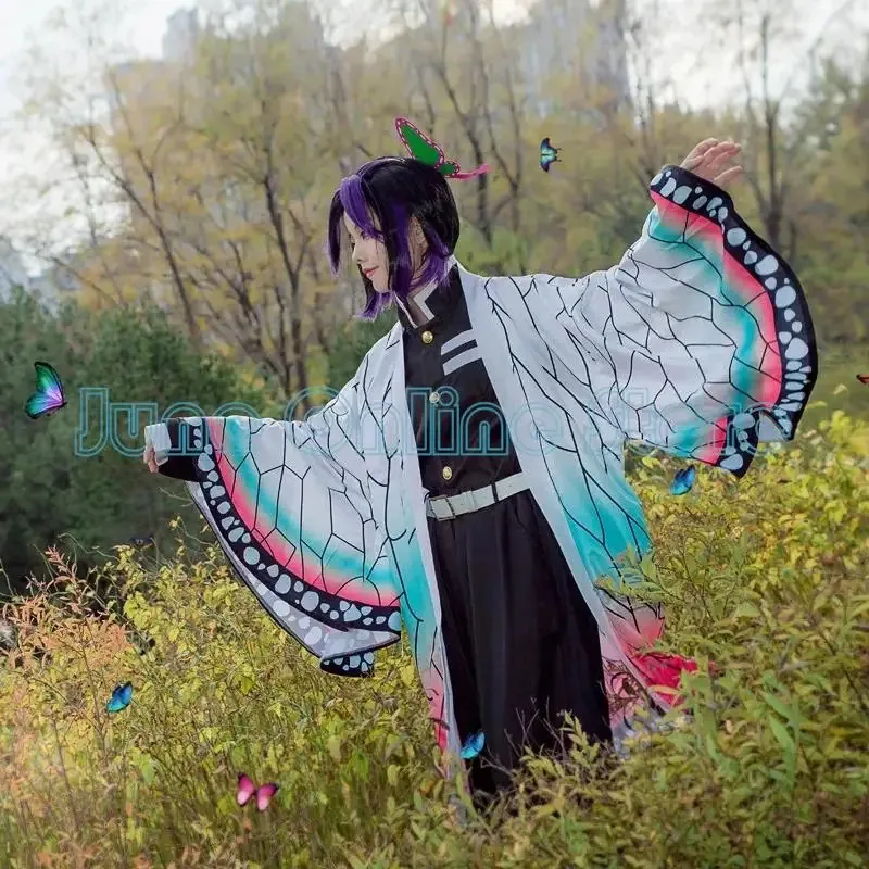 أزياء كوتشو شينوبو التأثيرية أنيمي شيطان سيير كوسبلاي هاوري عباءة الدعاوى الموحدة شعر مستعار لحفلة الهالوين أزياء الكبار للأطفال