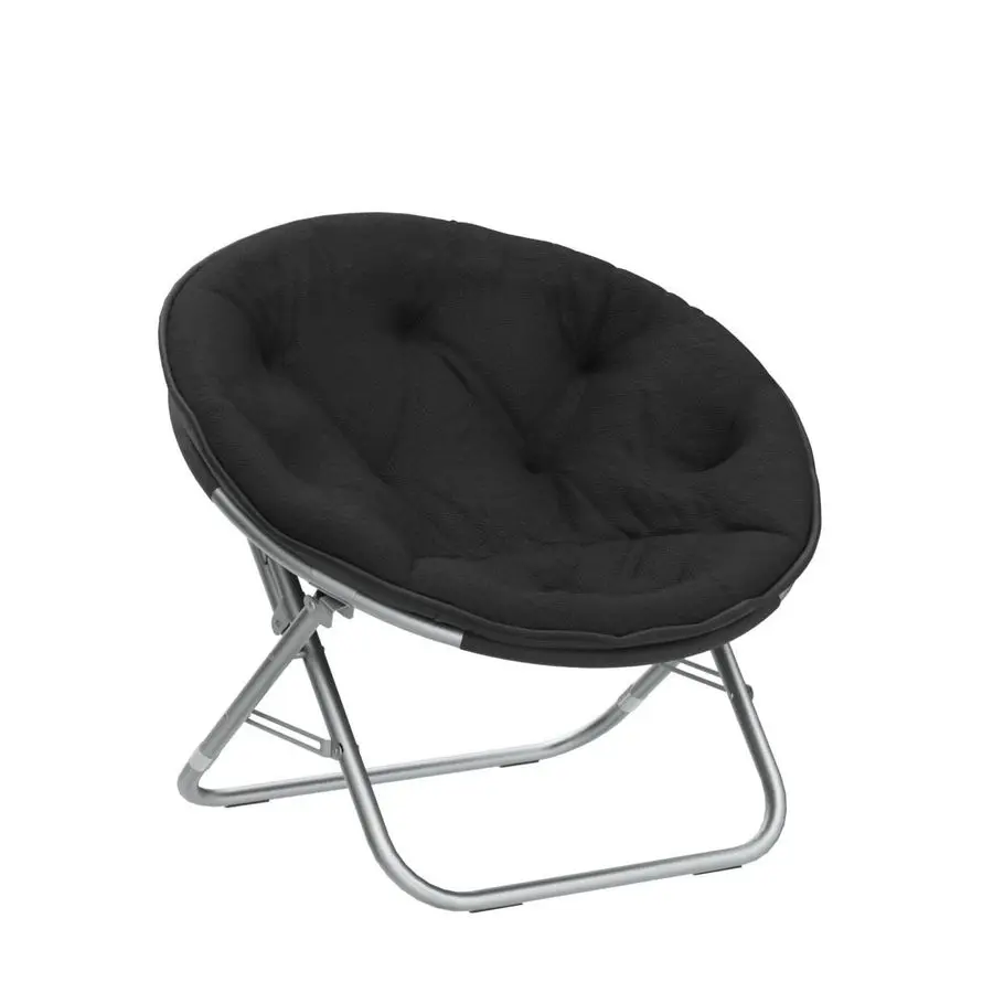 

Faux Fur Saucer Chair, Foldable Cozy Accent Chair for Kids, Teens amp Adults, Gaming Chair Dorm Chair Bedroom Chair, Metal Fram