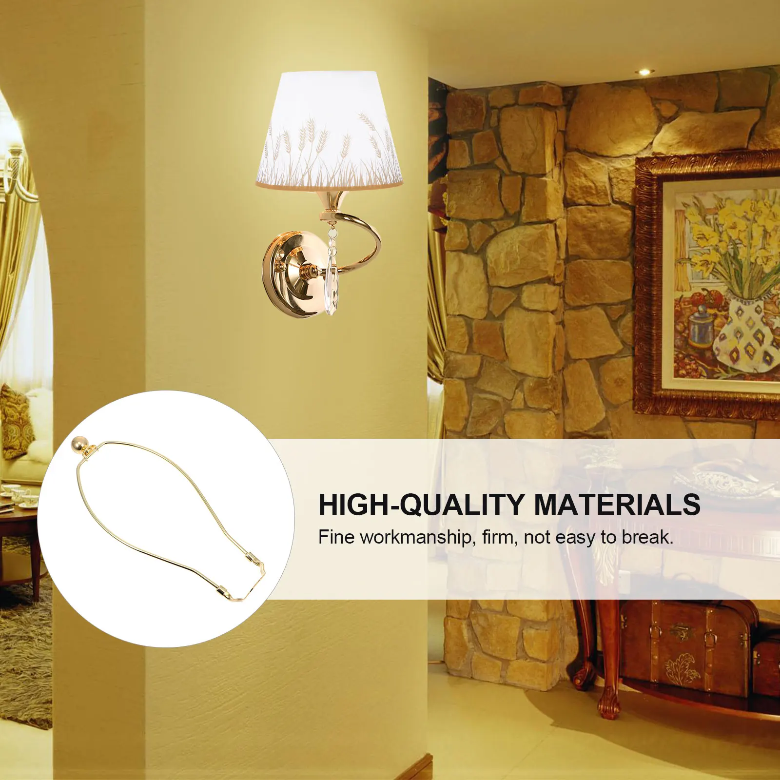 

2 pcs Lamp Shade Bracket Durable Electroplated Lamp Harp Holder For Table Floor Crystal Lamps Lighting Fixture Accessories