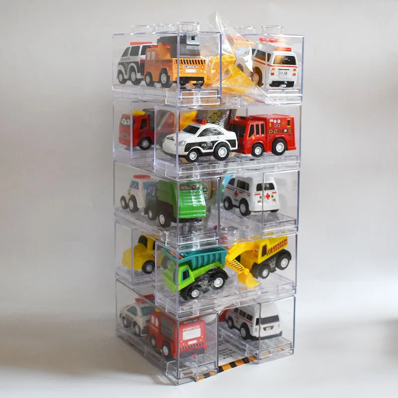 Hohe simulation kunststoff mini cartoon engineering auto, rettungs auto spielzeug, original verpackung geschenk spielzeug, großhandel