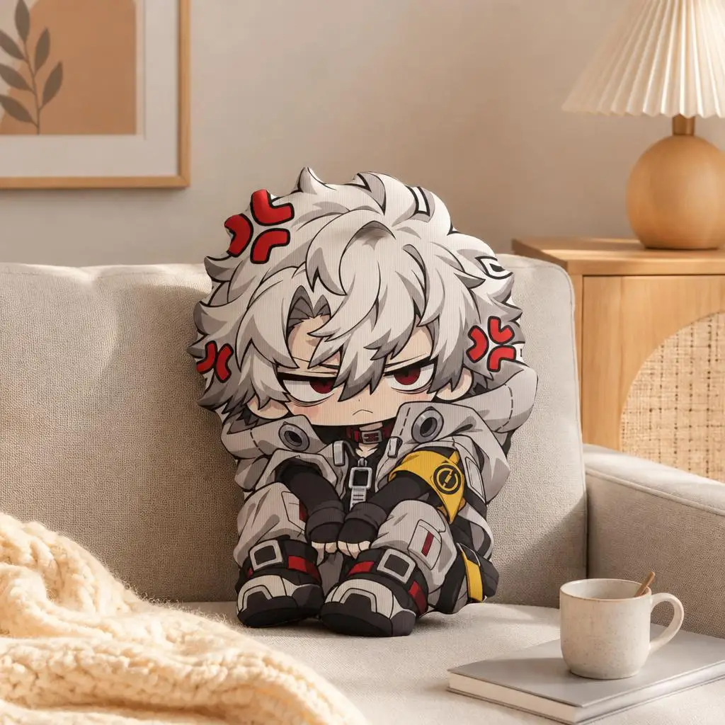 Gachiakuta Anime Character Shaped Pillow White Haired Chibi Cushion Stuffed Throw Pillow Sofa Chair Home Decor Cute Gift