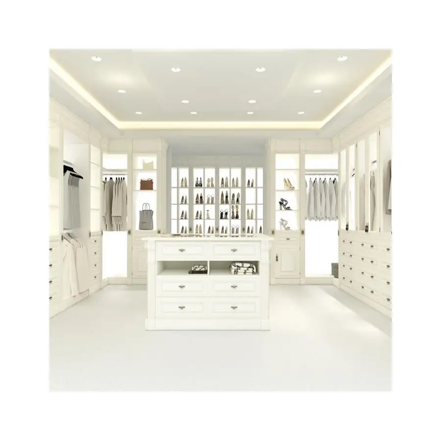 Acrylic Walk in Closet Design Furniture Accessories Aluminum Profiles Column Wardrobes