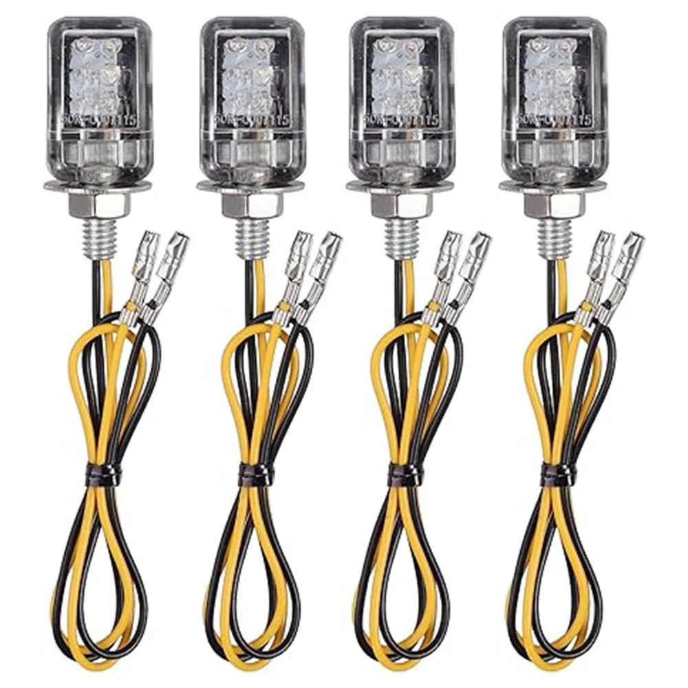 

Amber EDs DC12V Waterproof Motorcycle Motorbikes Turn Signal Indicator 4X Turn Signal Light Fits All with 6mm Mounting Bolt