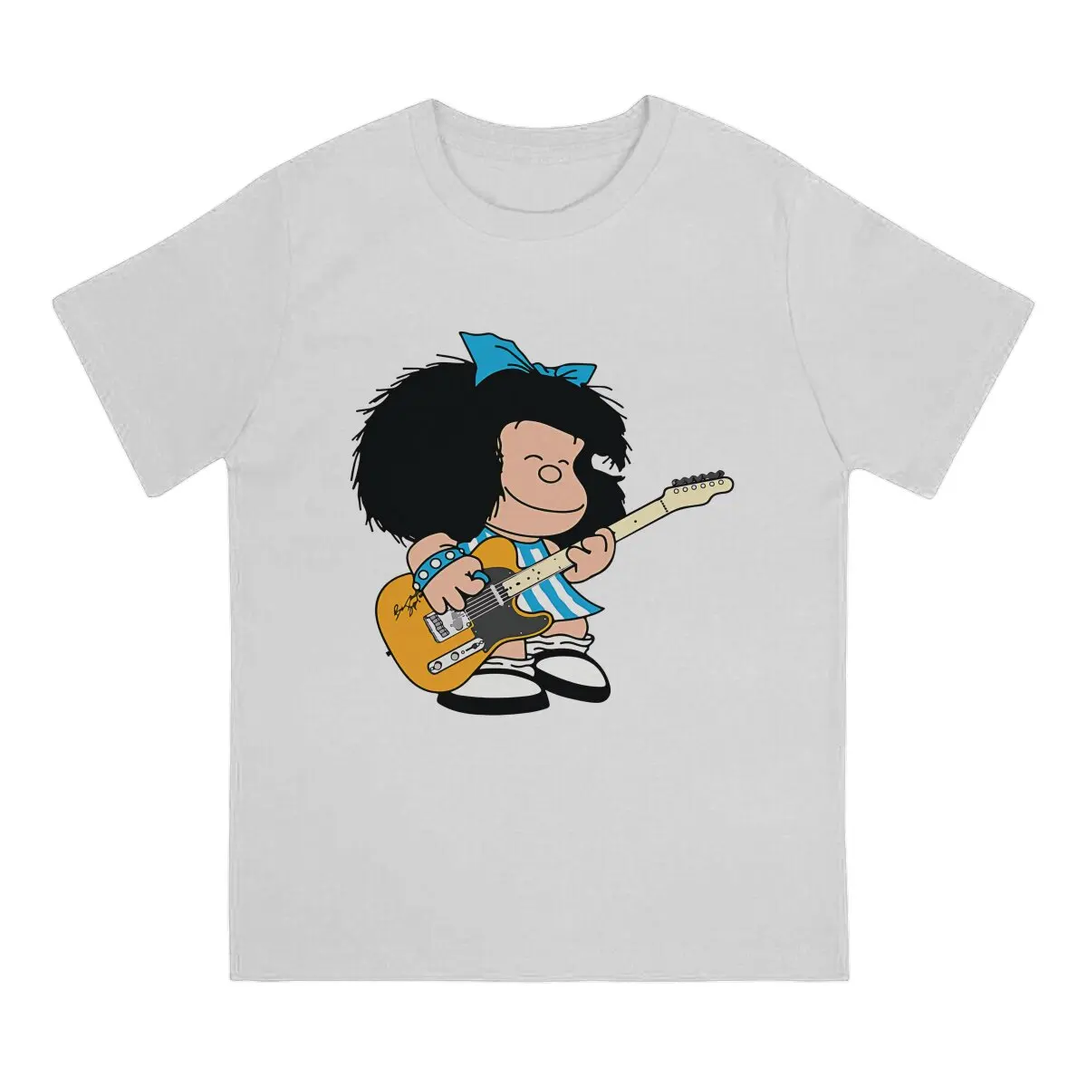 Playing Guitar Music MAFALDA T Shirt Fashion O-Neck TShirt Polyester Clothes