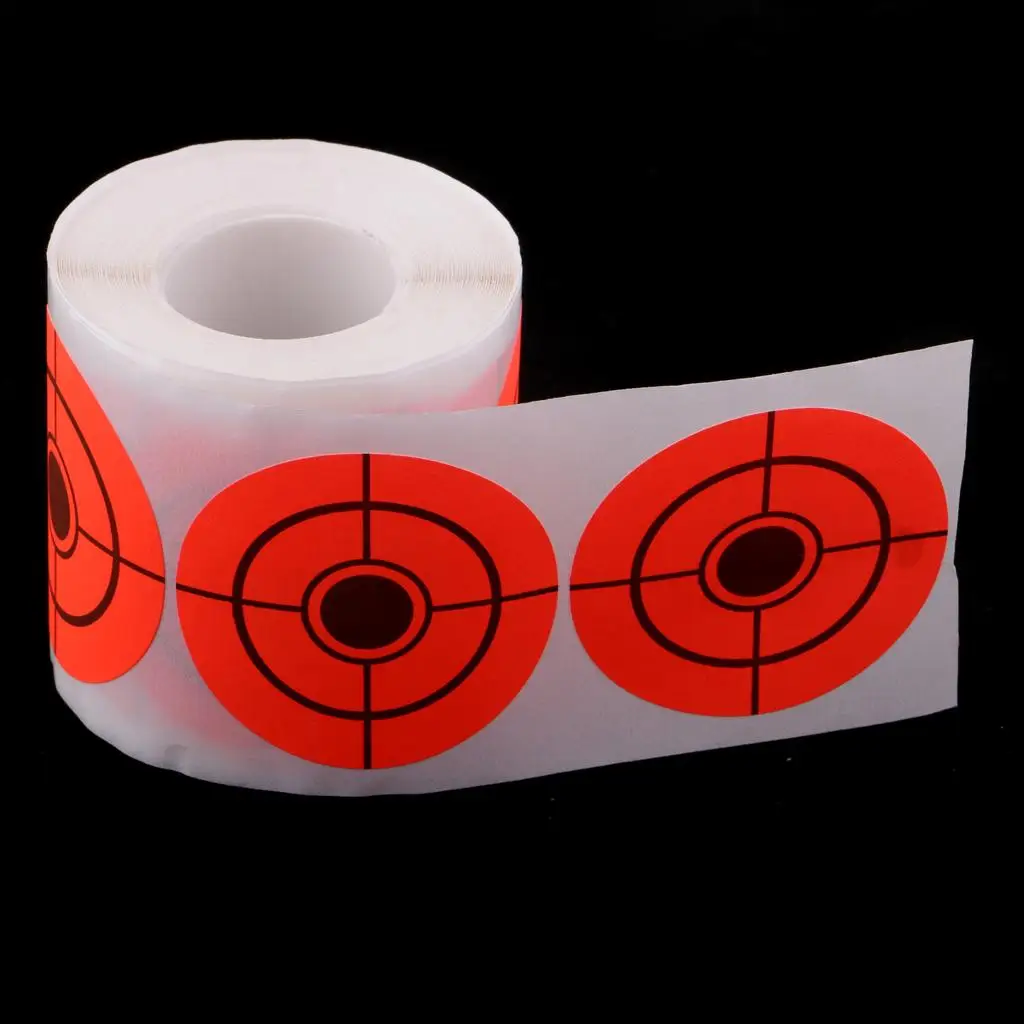 

250pcs 5cm Self–adhesive Paper Target Roll Florescent 2' Adhesive Shooting Target Stickers for Shooting Archery