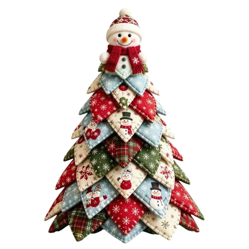 Floral Fabrics Christmas Tree Patchwork Set Material Pack Hanging Kit Handmade Decor Kit Home Decoration Creative Design
