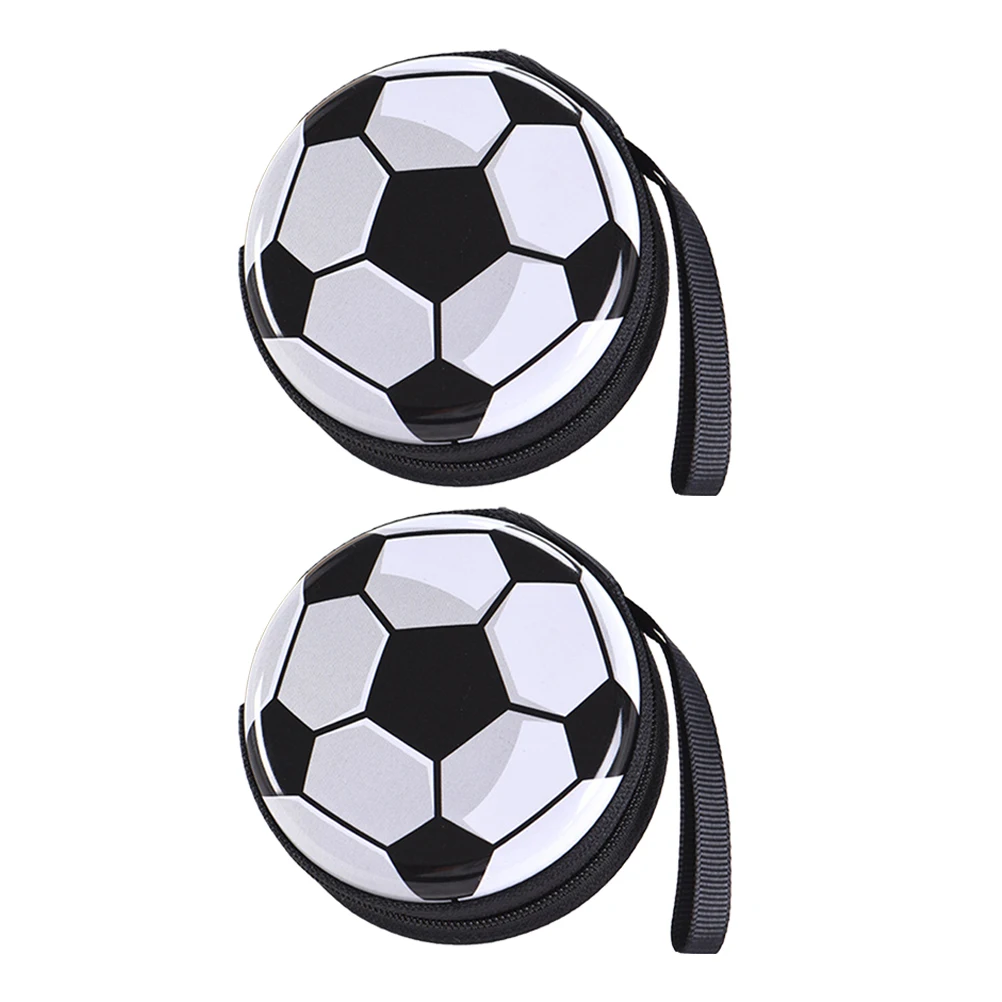 

2PCS Football Coin Purse Change Purse Wallets Tinplate Soccer Shape Coin Pouch Money Change Purses Sports Tinplate Bags