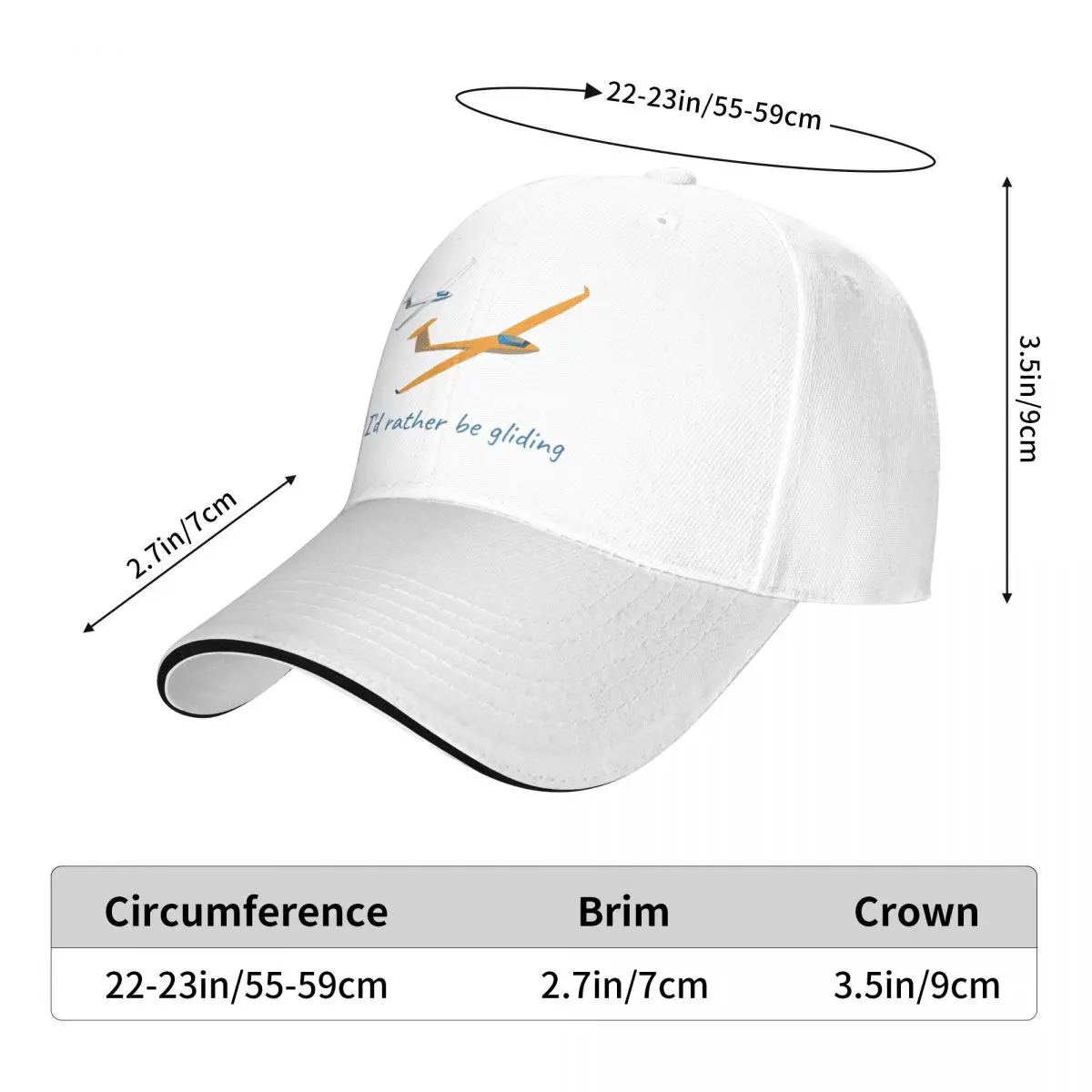 Glider Gliding Aircraft Soaring Pilot Aviation Flying Baseball Cap Designer Hat Christmas Hat Boy Child Women\'s