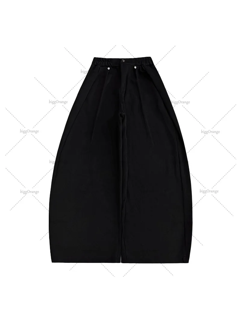 Loose Fashionable Casual Black Trousers Men Y2k American Street Trendy Brand Gothic Punk Classic Oversized Wide Leg Pants Women