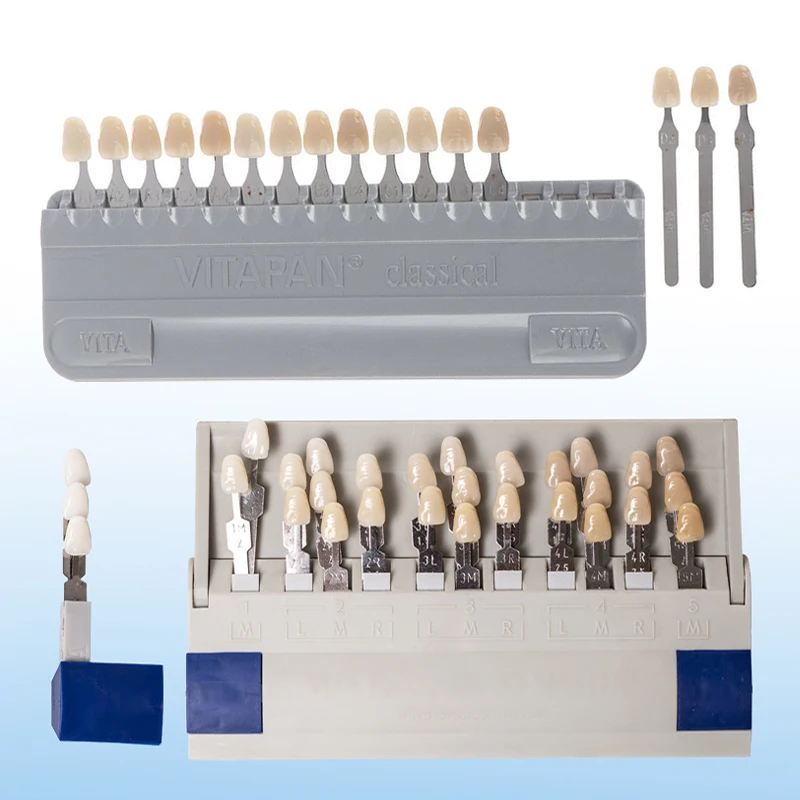 Dental VITA Pan clásico 16/29 guía de colores placa colorimétrica guía de dientes 3D-Master modelo de dientes de resina equipo Dental de merlán