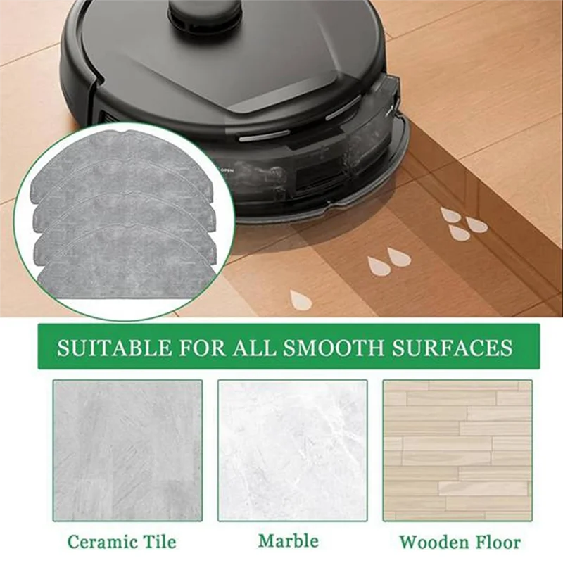 WHYY-pieza de repuesto de paños de fregona para Robot aspirador Eufy L60, accesorios de paños de fregona lavables con almohadilla de microfibra