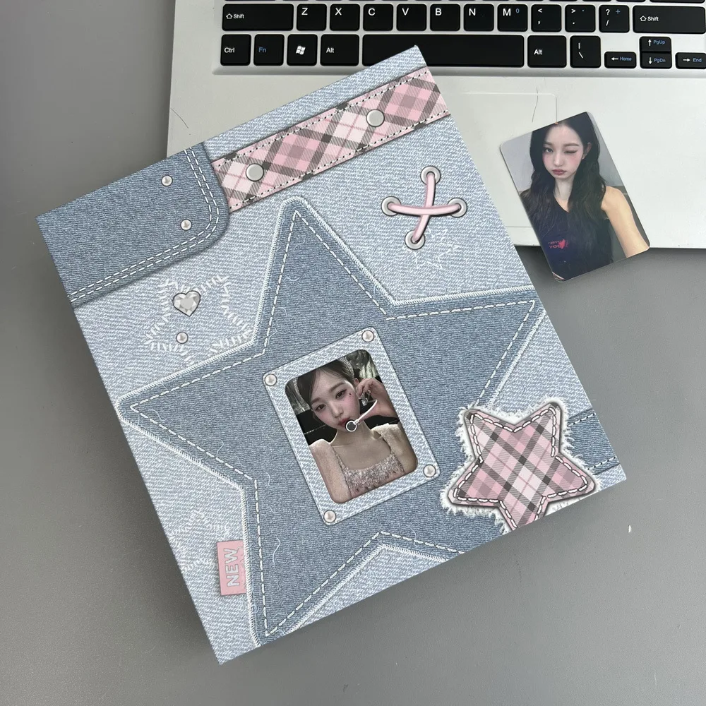 MINKYS Kawaii Retro Denim Series A5 Kpop Photocard Binder Collect Book Idol Photo Card Holder Photocard Album