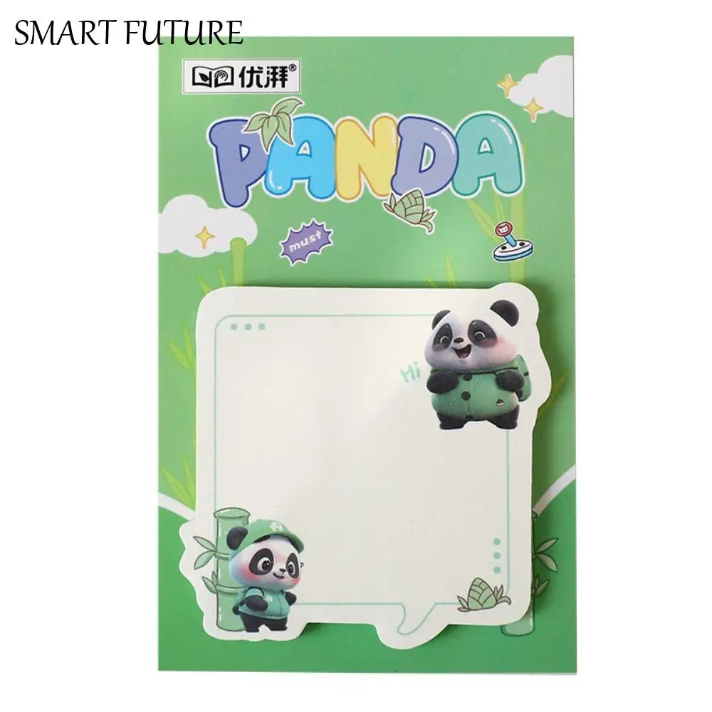 8Pcs Page Markers Paper 50 Sheets Panda Sticky Notes 4 Model Removable Self-Adhesive Memo Thickened Square Memo Pad Stationery