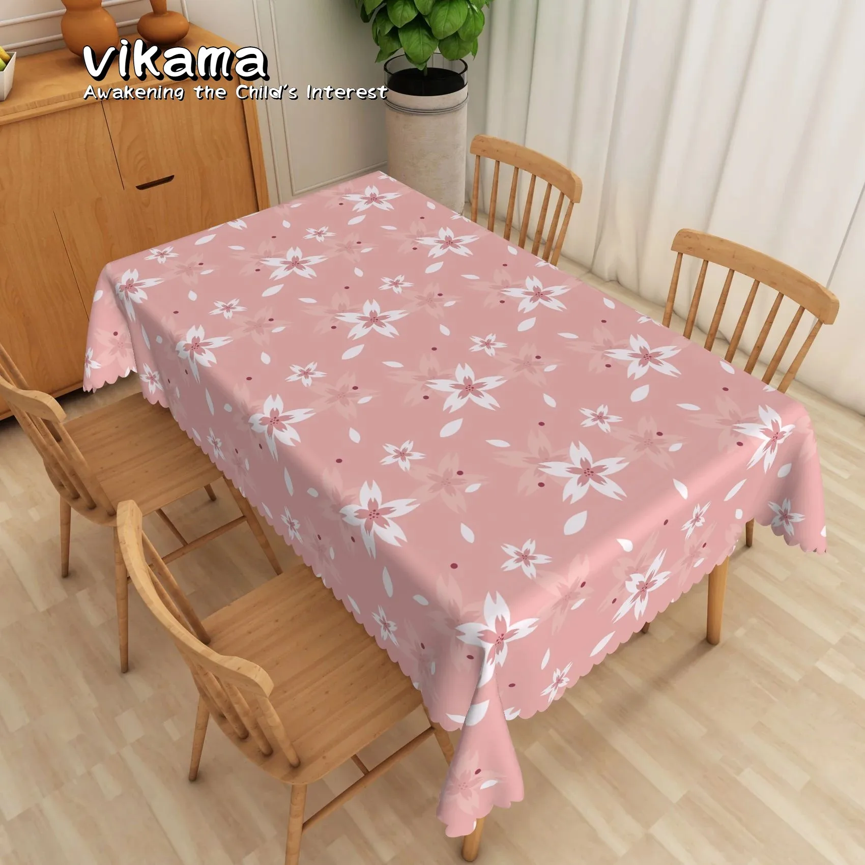 

VIKAMA цветочная скатерть роза ромашка полиэфирная ткань прямоугольная моющаяся скатерть для кухни, столовой, украшения для свадебной вечеринки