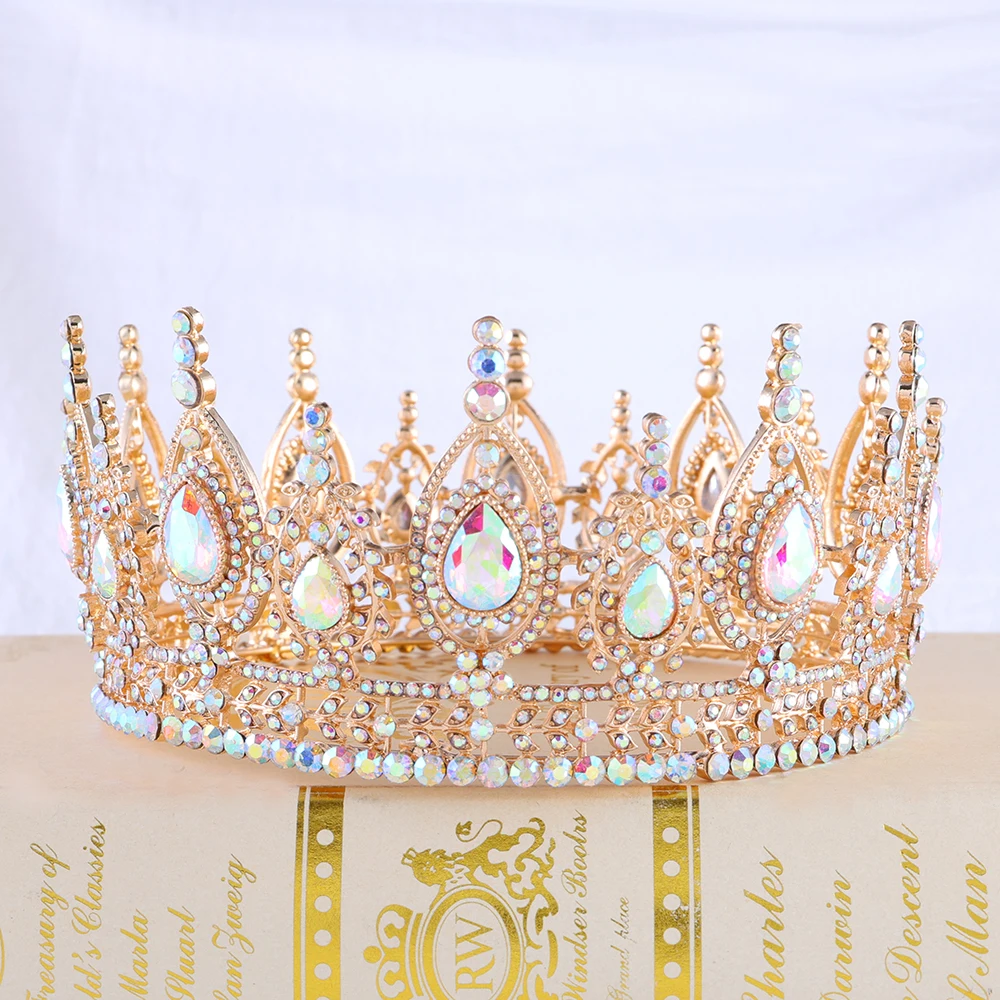 

Wedding Bridal Tiara Colorful Crystal Crown Elegant Noble Wedding Hair Accessories