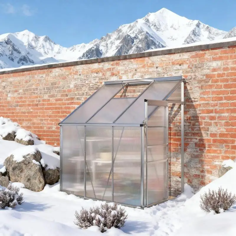 

Winter Greenhouse 6.3 W x 4.2 D x 7 H, Aluminum Structure for Outdoor Gardening